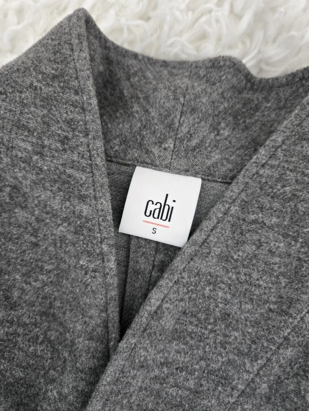 CAbi #3556 Gray Rebel Motto Asymmetrical Zip Up Ponte Knit Jacket Size small